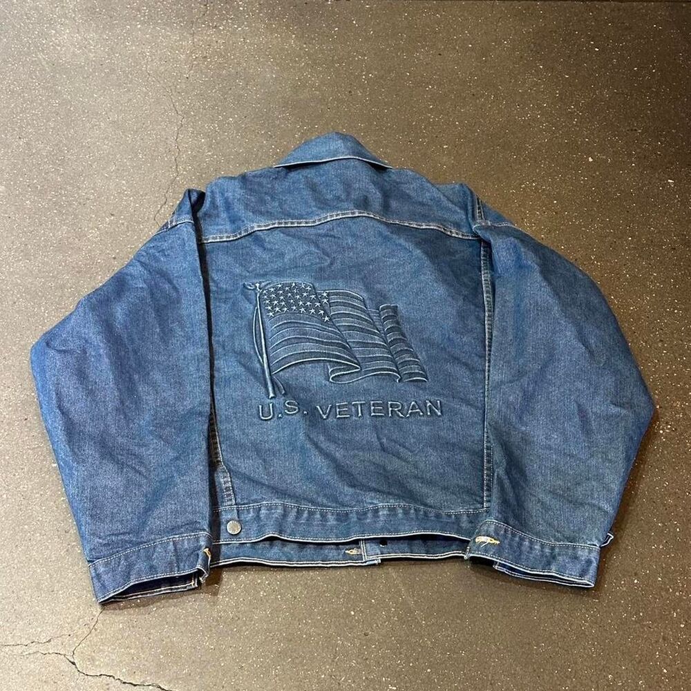 American-vintage Men's Blue and Navy Jacket